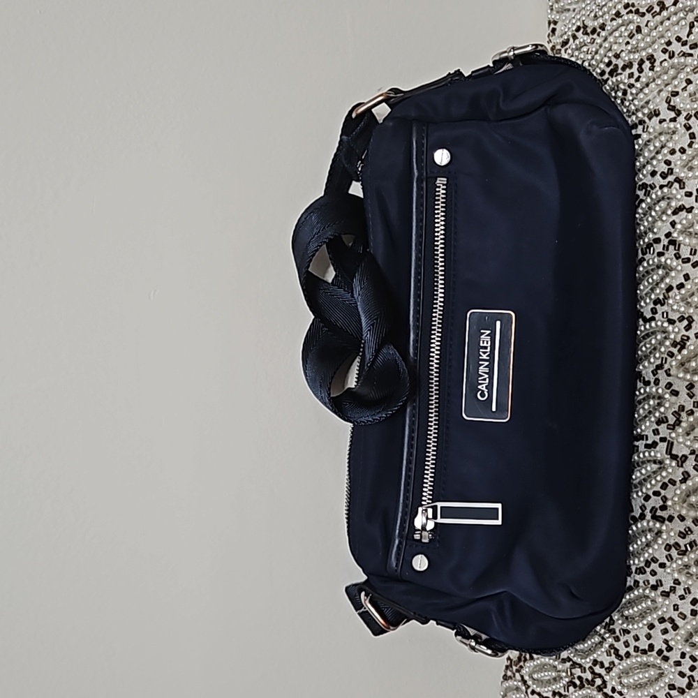 CALVIN KLEIN Navy Blue Sussex Nylon Handbag